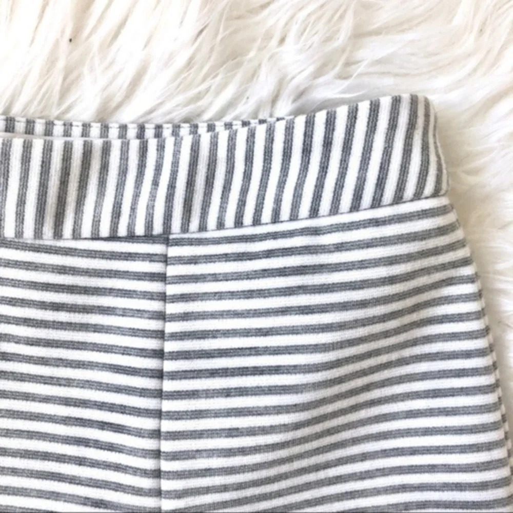 Michael Kors Flare Mini Skirt Gray White Stripe 4 - Picture 3 of 5